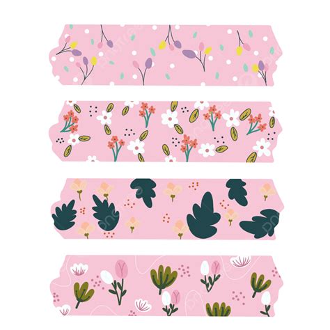Pink Washi Tape Png Picture Leaf Washi Tape On A Pink Background Washi Tape Set Washi Tape