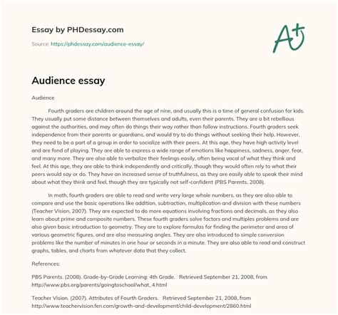 Audience Essay 400 Words