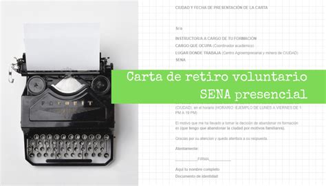 Carta De Retiro Voluntario Para El Sena Presencial 2020