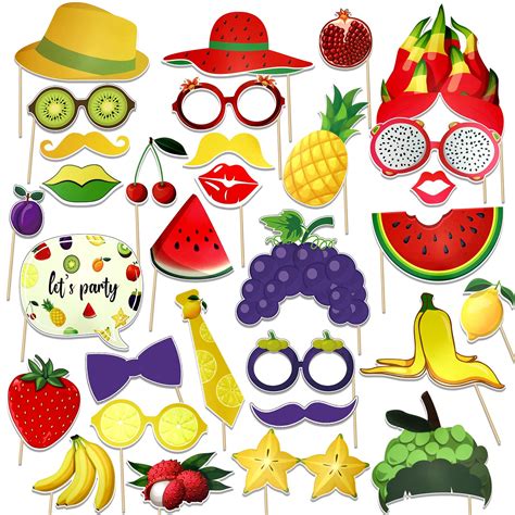 Buy Howaf 31 Pieces Frutti Photo Booth Props Frutti Selfie Props