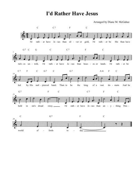 i d rather have jesus by luther g presley digital sheet music for score and parts download