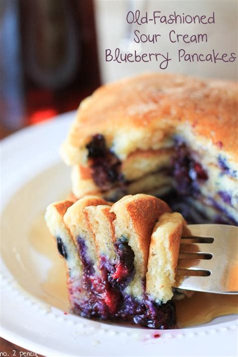 Old Fashioned Sour Cream Blueberry Pancakes No 2 Pencil