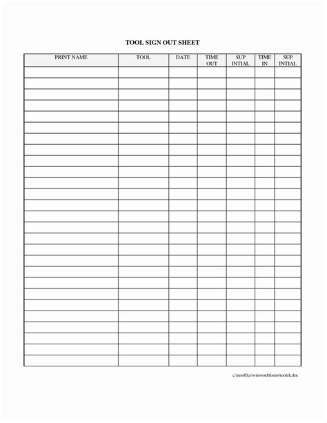 Equipment Checkout Form Template Elegant 8 Best Of Sign Out Sheet