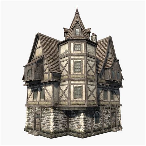 Low Polygon Game 3d Model Of Fantasy Medieval House I Used Concept