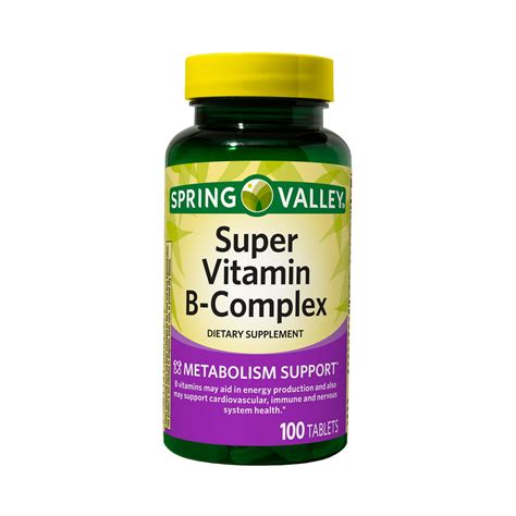 Spring Valley Super Vitamin B Complex Dietary Supplement 100 Count