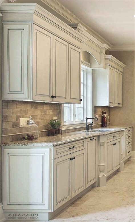 White Glazed Cabinets Kitchen The Best Home Design