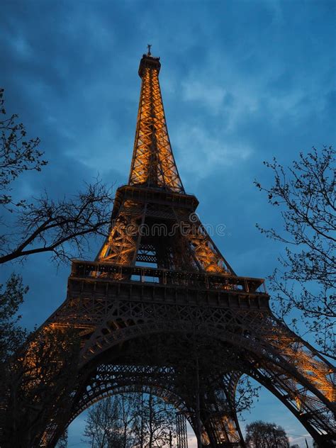 Eiffel Tower Of Paris Popular Place For Tourists Editorial Stock Photo