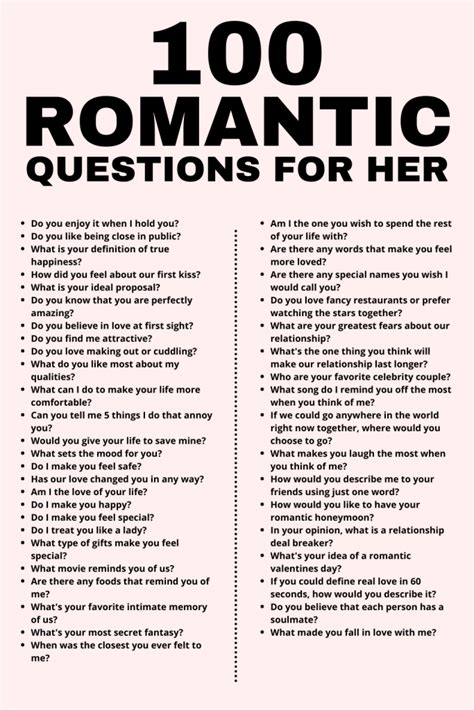 100 Romantic Questions To Ask Your Girlfriend Psychological Facts