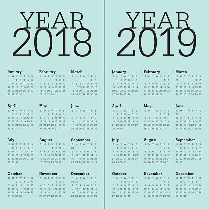Kalendar merupakan item yang wajib ditampal di bilik darjah. Jahr 2018 2019 Kalender Vektor Stock Vektor Art und mehr ...