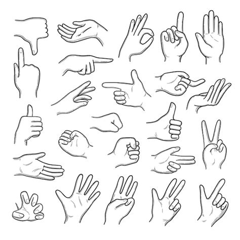 Premium Vector Hands Gestures Human Pointing Hands Showing Thumbs Up