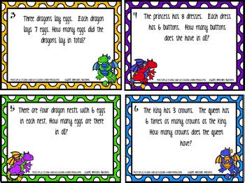 This resource gives your students practice with multiplication and division word problems. Multiplication and Division Word Problem Task Cards by Mercedes Hutchens