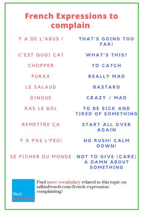 Expressions To Use When Complaining In French French Language Lessons