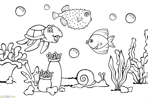 Раскраска аквариум с рыбками для детей 30 фото