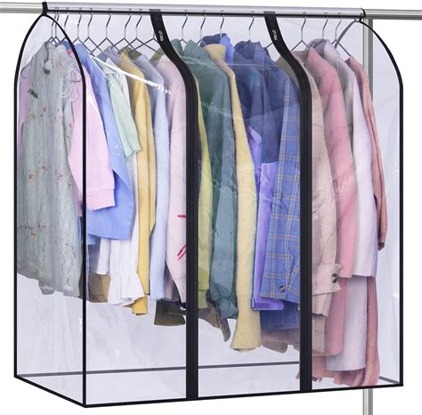 Misslo 40 Clear Garment Rack Cover Waterproof Closet Garment Bag For