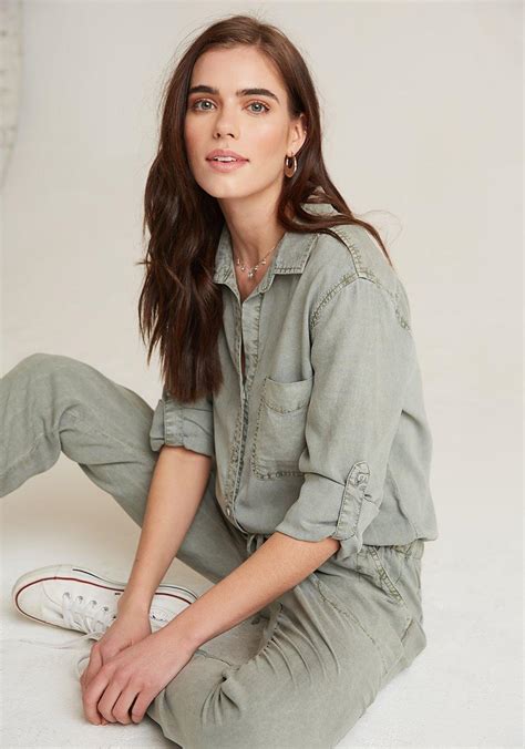 Bella Dahl Jumpsuits Rompers Womens Utility Jumpsuit In Soft Touch Tencel Softarmy Esdotem