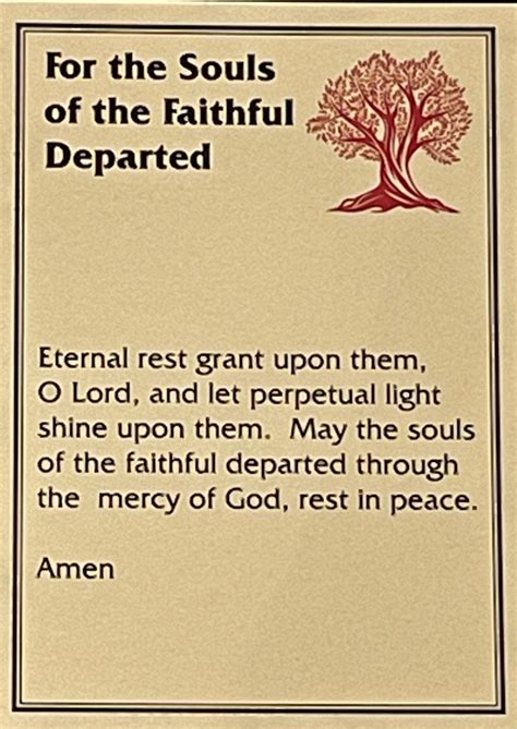 Prayer Card Pc12 Souls Of The Faithful Departed Holy Land Wood And