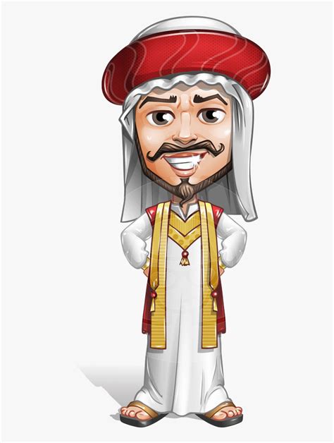 Traditional Arab Man Cartoon Vector Character Aka Saami Arabic Man