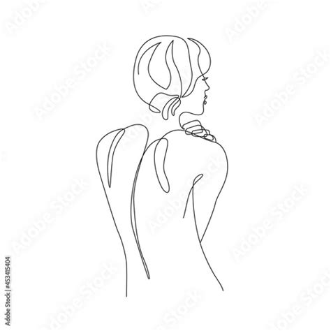 Trendy Line Art Woman Body Minimalistic Black Lines Drawing Female Figure Continuous One Line