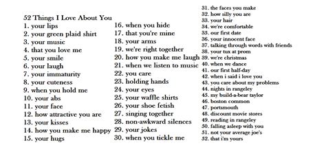 52 Things I Love About You Ideas Could Make Into 10 20 For The Open