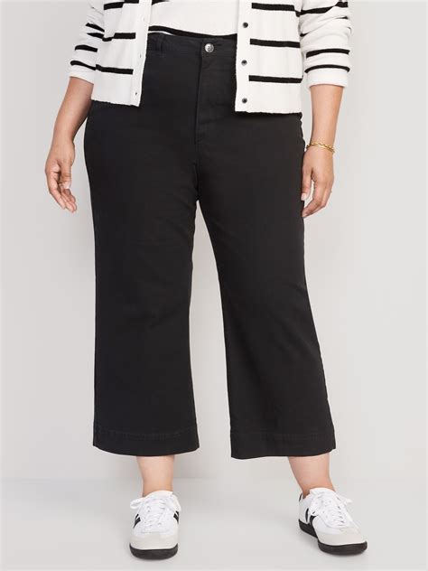 High Waisted Wide Leg Cropped Chino Pants Old Navy