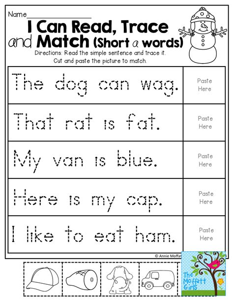 Preschool Reading Sentences Worksheets Teaching Treasure