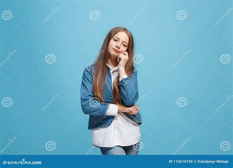 Young Serious Thoughtful Teen Girl Doubt Concept Stock Photo Image