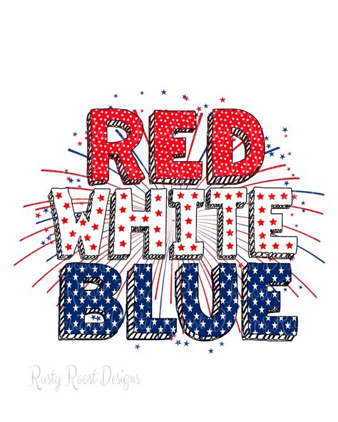 Red White And Blue Png 4th Of July Sublimation Designs Etsy 4th Of