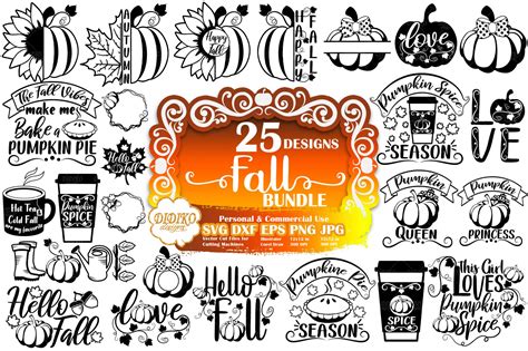 Fall Bundle Svg Autumn Svg Bundle Pumpkin Svg Didiko Designs