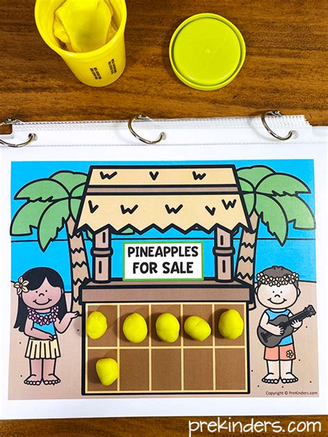 Summer Pineapple Play Dough Counting Mats Prekinders