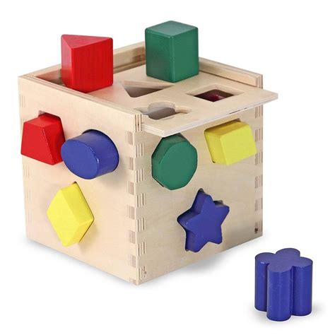 Melissa And Doug Wooden Classic Toy Shape Sorting Cube Cube Toy