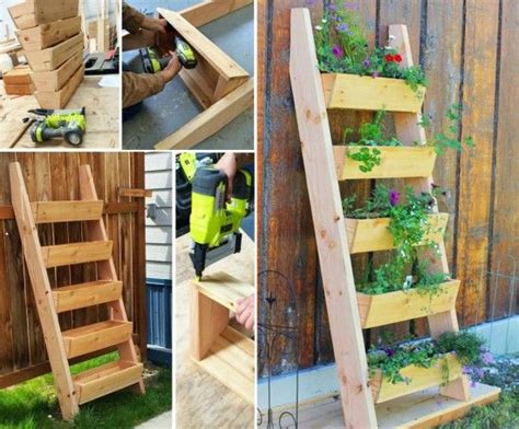 Stain and protect the wood. DIY Ladder Planter | Container gardening vegetables, Herb ...