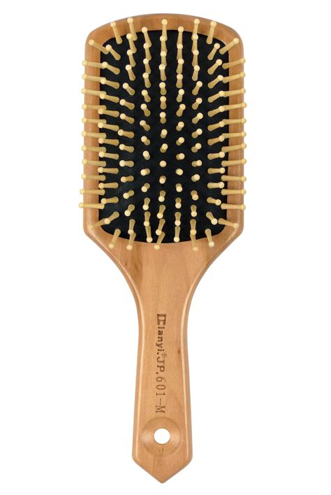Natural Wooden Massage Hair Brush,Wood Bristle,Large Square Paddle ...