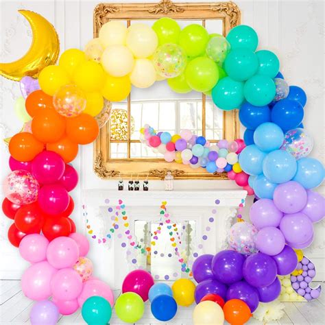 100 pcs rainbow balloons arch kit latex coloured assorted etsy