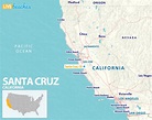 Map of Santa Cruz, California - Live Beaches