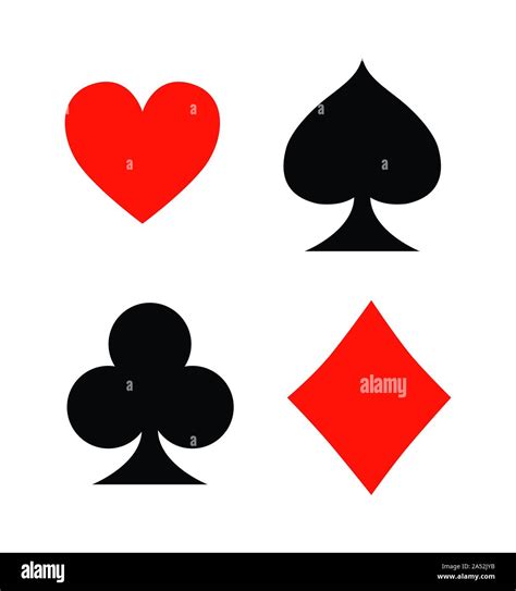 Four Playing Card Signs On White Background Vector Stock Vector Image