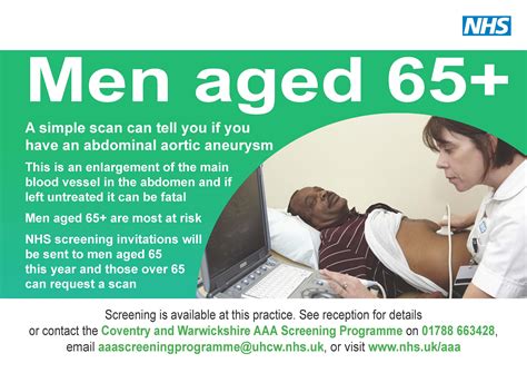 FREE NHS Abdominal Aortic Aneurysm (AAA) Screening for men aged 65 ...