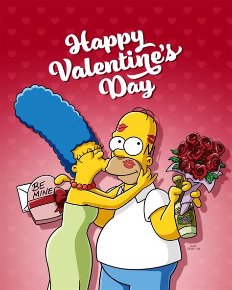 Valentines Day Homer And Marge Valentine Cartoon The Simpsons