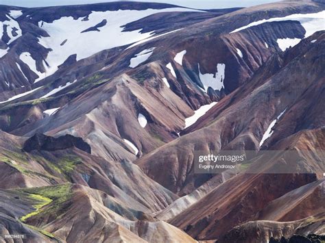 Colorful Mountains In The Landmannalaugar Valley Iceland High Res Stock