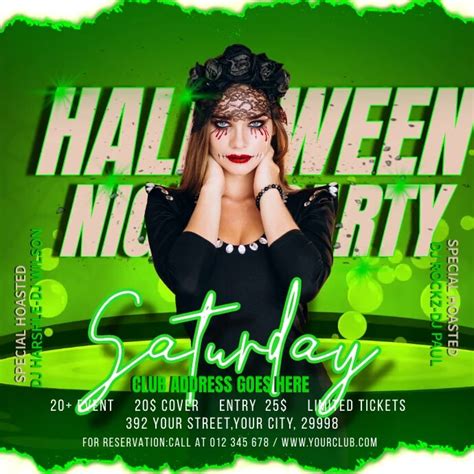 halloween night party template postermywall