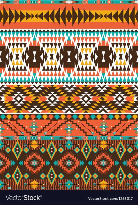 Aztec Colorful Geometric Seamless Pattern Vector Image