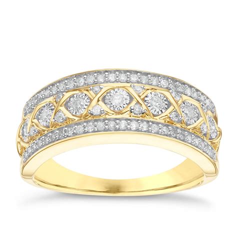 9ct Yellow Gold 14ct Diamond Eternity Ring Hsamuel