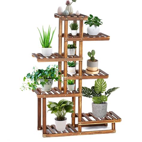 Wood Plant Stand Indoor 44 7 Tier Outdoor Tall Plant Stand Flower