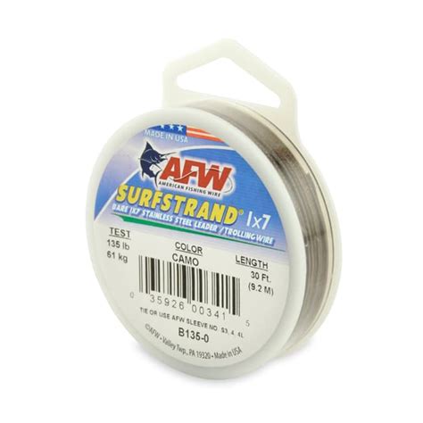 Afw Surfstrand Stainless Steel 7 Strand Wire 30ft Camo — Charkbait
