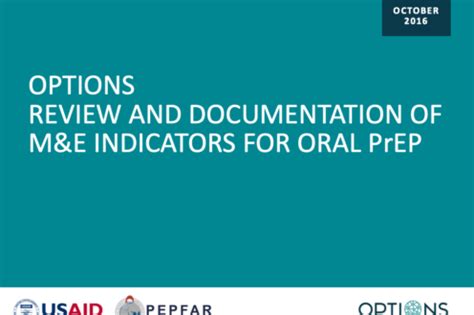 Options Review And Documentation Of M E Indicators For Oral Prep