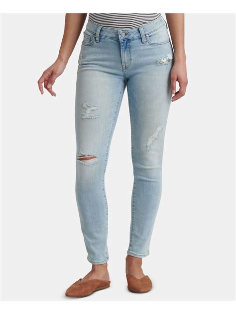 Lucky Brand 89 Womens New Light Blue Frayed Skinny Casual Jeans 28