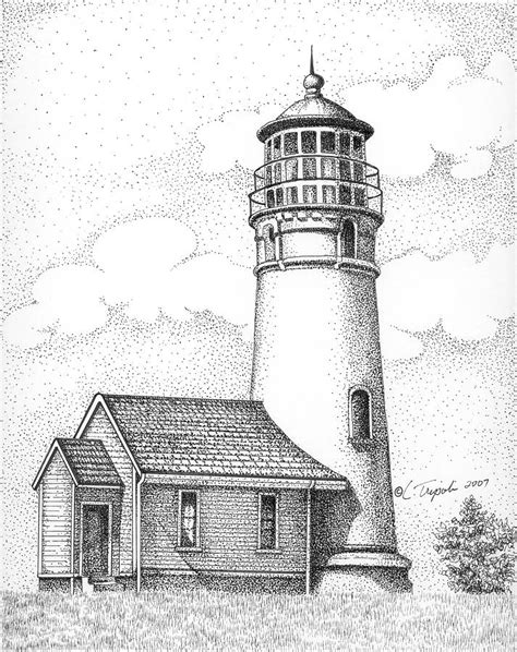 Cape Blanco Lighthouse Drawing By Lawrence Tripoli