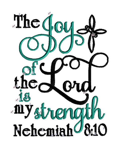 The Joy Of The Lord Is My Strength Nehemiah 810 Embroidery Etsy