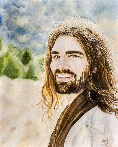 Jesus Christ Jesus Smiling Jesus Watercolor Religious Art Etsy