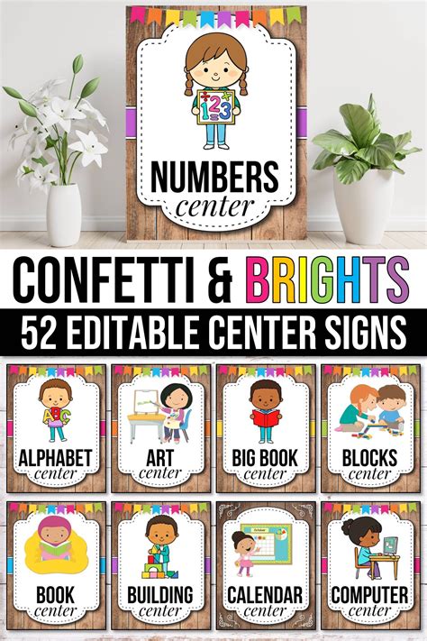 These Fun And Editable Center Signs Are Perfect Hanging Printable
