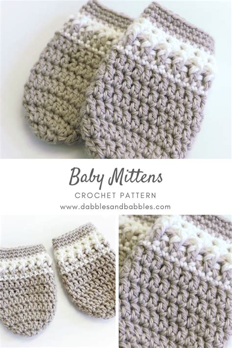 Baby Mittens Crochet Pattern - Dabbles & Babbles | Baby mittens pattern, Crochet mittens pattern ...